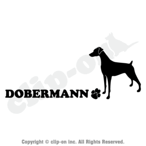 ドーベルマン_S14L【左向き・垂耳・ステッカー】